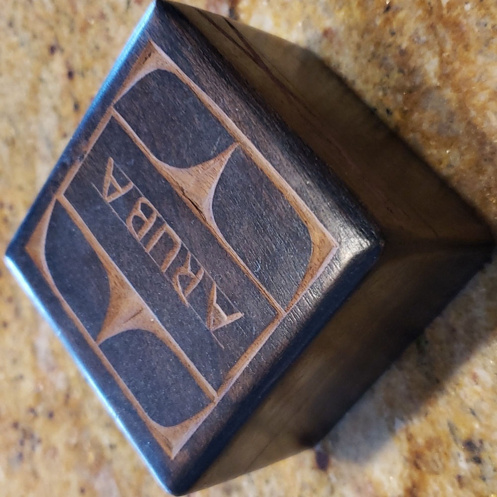 Aruba Wooden Keepsake Jewelry  Trinket Holder Storage Home Decor Squar Box.